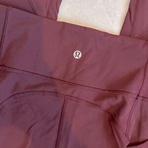 Maroon Lululemon Cropped Leggings